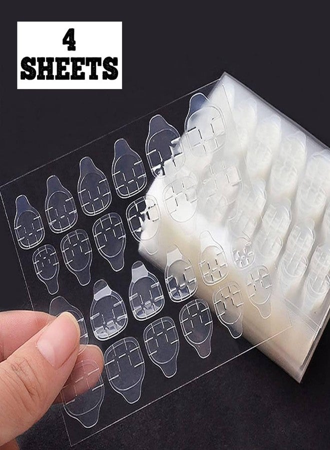 STORE 2508 Nail Fairy 96 Pcs Press on French Nails, 4 Colours, With Glue Sheets Artificial Nails Set for Girl Women Model - NQ877 - Image 4