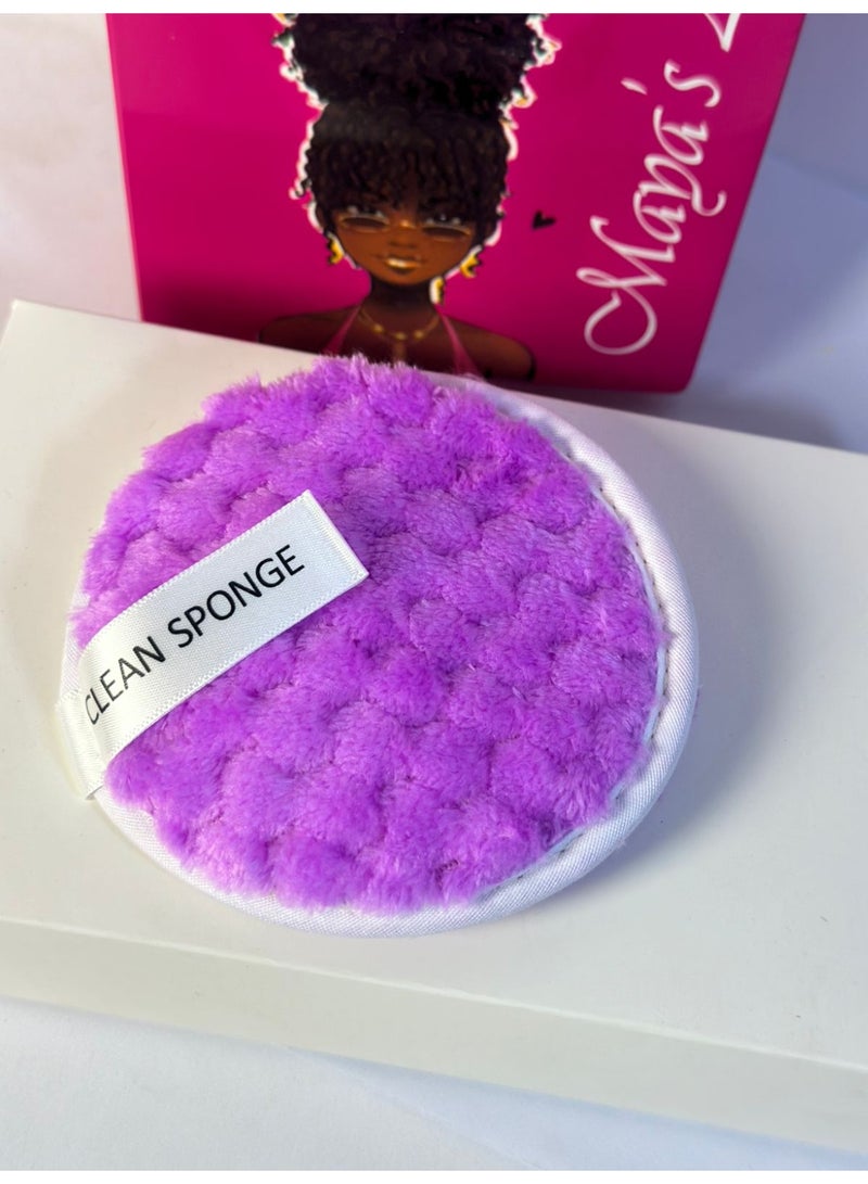 Washable Microfiber Cotton Face Cleansing Makeup Powder Magic Remover Reusable Makeup Remover Pads 1PC may vary color - Image 2