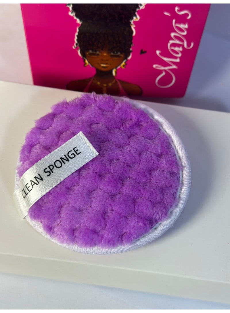 Washable Microfiber Cotton Face Cleansing Makeup Powder Magic Remover Reusable Makeup Remover Pads 1PC may vary color - Image 1