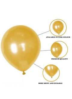 Party Propz Party Propz Golden Metallic Balloons -50 Pcs Gold Metallic Balloons | Metallic Golden Balloons For Decoration | Gold Balloons For Decoration | Balloon For Decoration | Metallic Balloons For Decoration  - Image 5