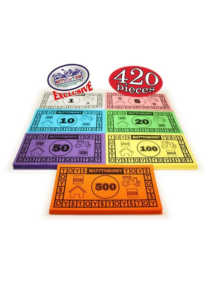 Matty's Toy Stop Matty'S Money 420 Piece Replacement Play Money Set (60 Pieces Each Of $1'S 5'S 10'S 20'S 50'S 100'S & $500'S) $41 160 In Game Money - Image 5
