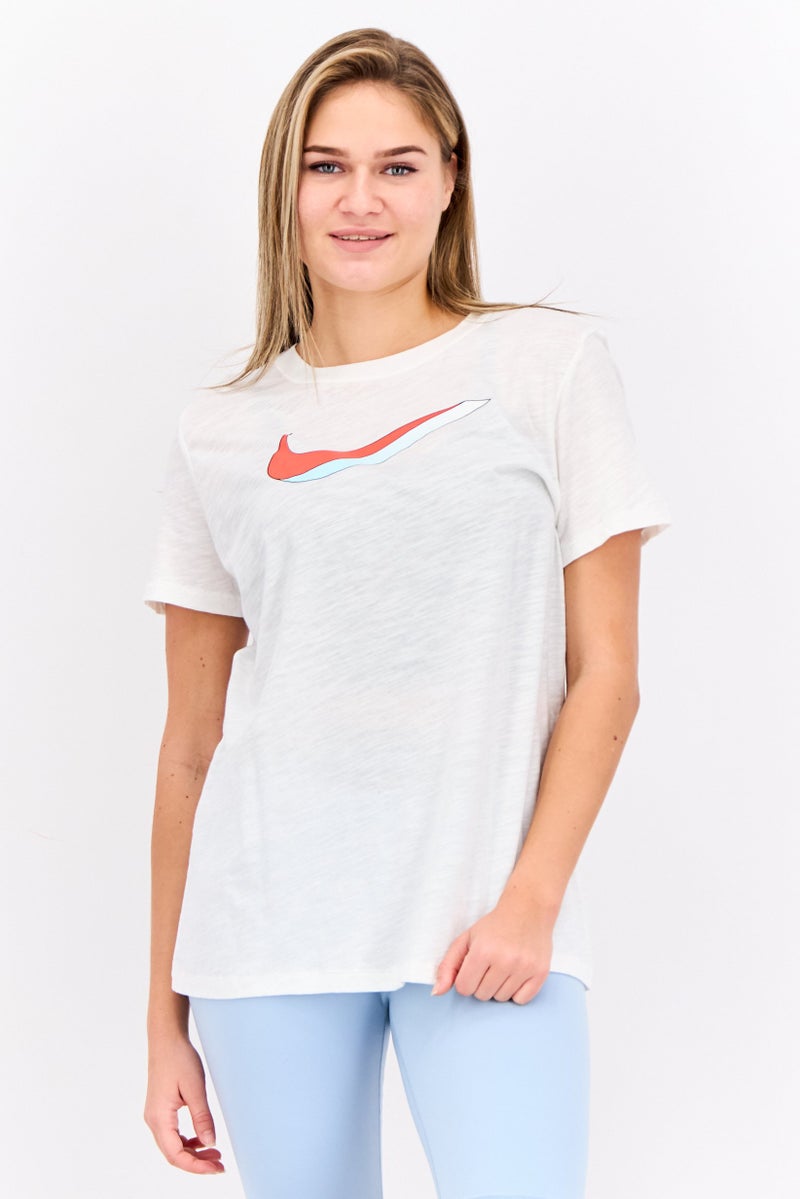 Nike Women Sportswear Fit Short Sleeves Outdoor T-Shirt, White - Image 1