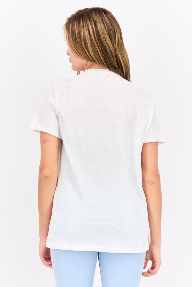 Nike Women Sportswear Fit Short Sleeves Outdoor T-Shirt, White - Image 3