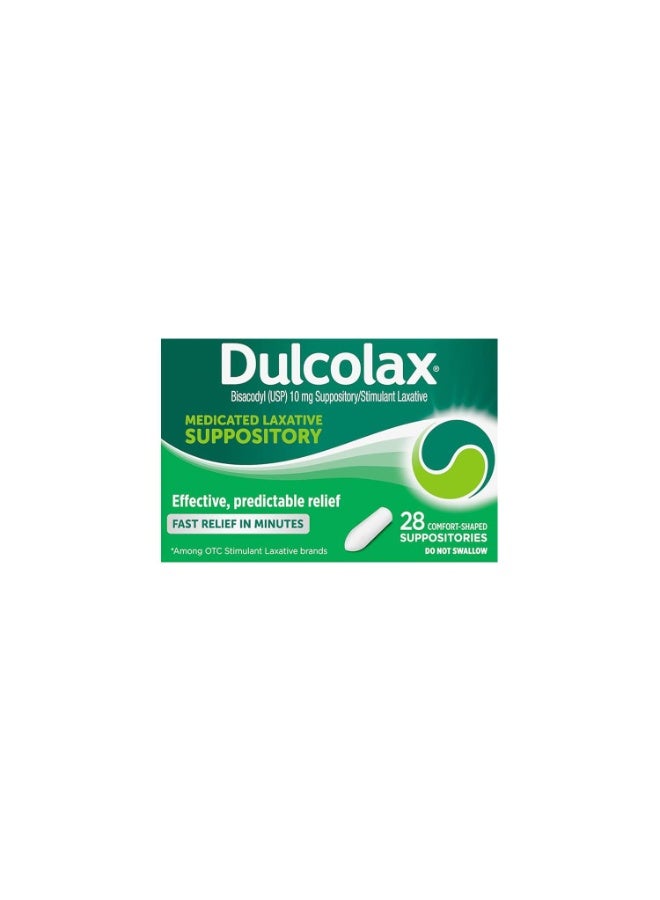 DULCOLAX Medicated laxative suppositories for fast relief 10 mg 28 Count - Image 1
