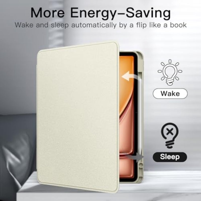 حافظة قابلة للطي لجهاز iPad Air 13 M4/M3/M2: غطاء حامل متعدد الزوايا مع حامل قلم رصاص، غطاء واقي نحيف باللون الأسود، وظيفة التنبيه/السكون التلقائي لموديلات 2026/2025/2024 - Image 5