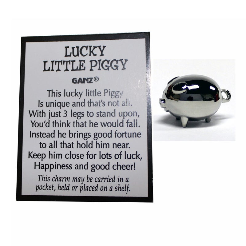 Ganz Lucky Little Pig With Story Card (Pig Measures about 3/4 long) Wall Art Figurine - Image 1