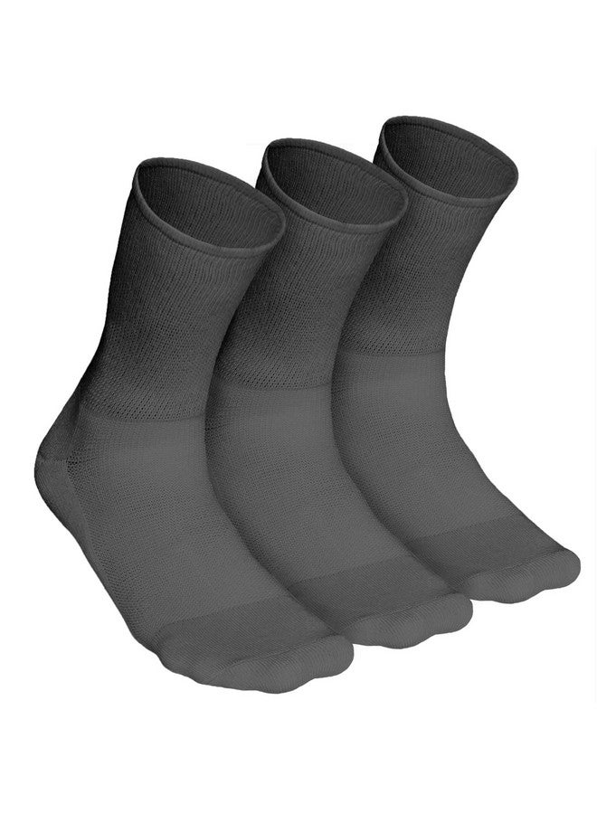 AUXIMPRO Bamboo Fibre Diabetic Bamboo Ankle Length Socks For Men & Women, Breathable & Blister Protection, Pack Of 3, Grey - Image 1