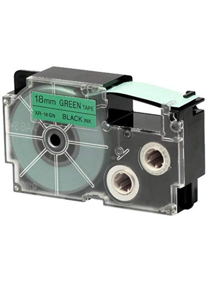 Casio tape cartridge black on green tape XR-18GN1 - Image 2