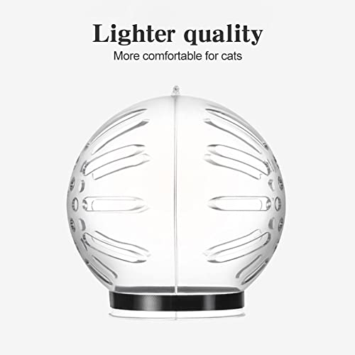 NOWHYX Cat Muzzle with Breathable Hood, Transparent Anti-Bite Astronaut-Style Face Cat Mask Hood for Grooming & Bathing, Trimming Nails, Prevent from Small Dog Cats Biting and Chewing, for Neck 7.36-8.94'' - Image 3