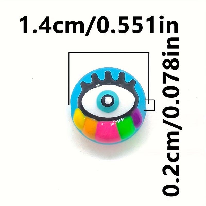 4pcs Blue Rainbow Devil Eye Glass Beads For DIY Jewelry Making - Image 5