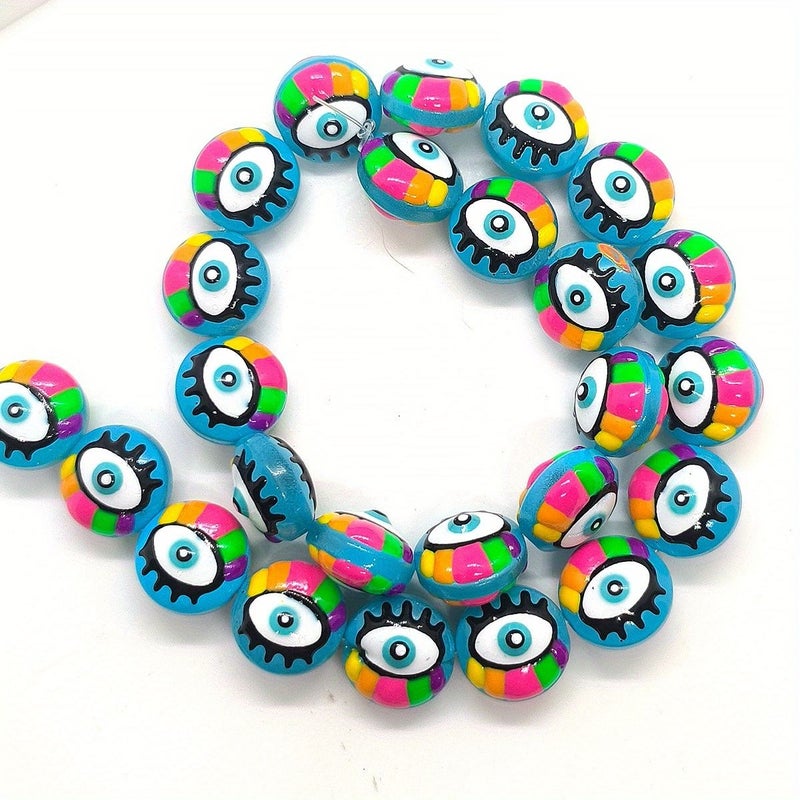 4pcs Blue Rainbow Devil Eye Glass Beads For DIY Jewelry Making - Image 4