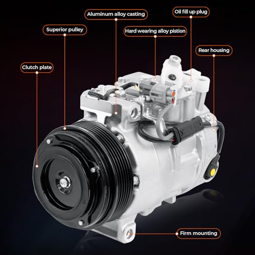 CNYGO 0008302600 AC Air Conditioner Compressor Assembly with Clutch Compatible with Mercedes-Benz E250 2014-16 L4 2.1L,E300 15-16,E350 2014 2016,E400 16-17,SL400 15-16,CLS400 15-17,GLK250 13-15,ML350 2015 - Image 5