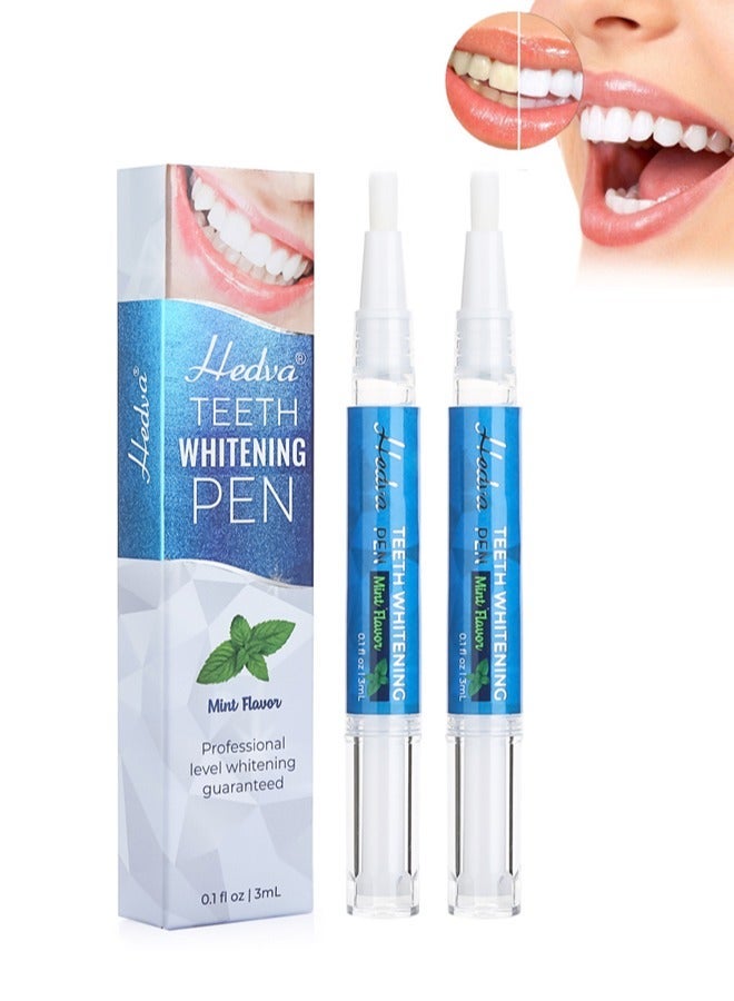 Hedva Teeth Whitening Pens 2 Pcs, Fast and Effective Removal Tooth Stain (Natural Mint Flavor) - Image 1
