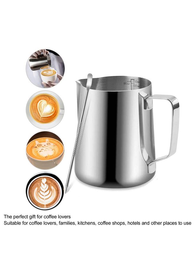 Milk Frothing Pitcher Coffee Milk Steaming Pitcher 400ml /13.5oz for Coffee Lovers Families Kitchens Coffee Shops