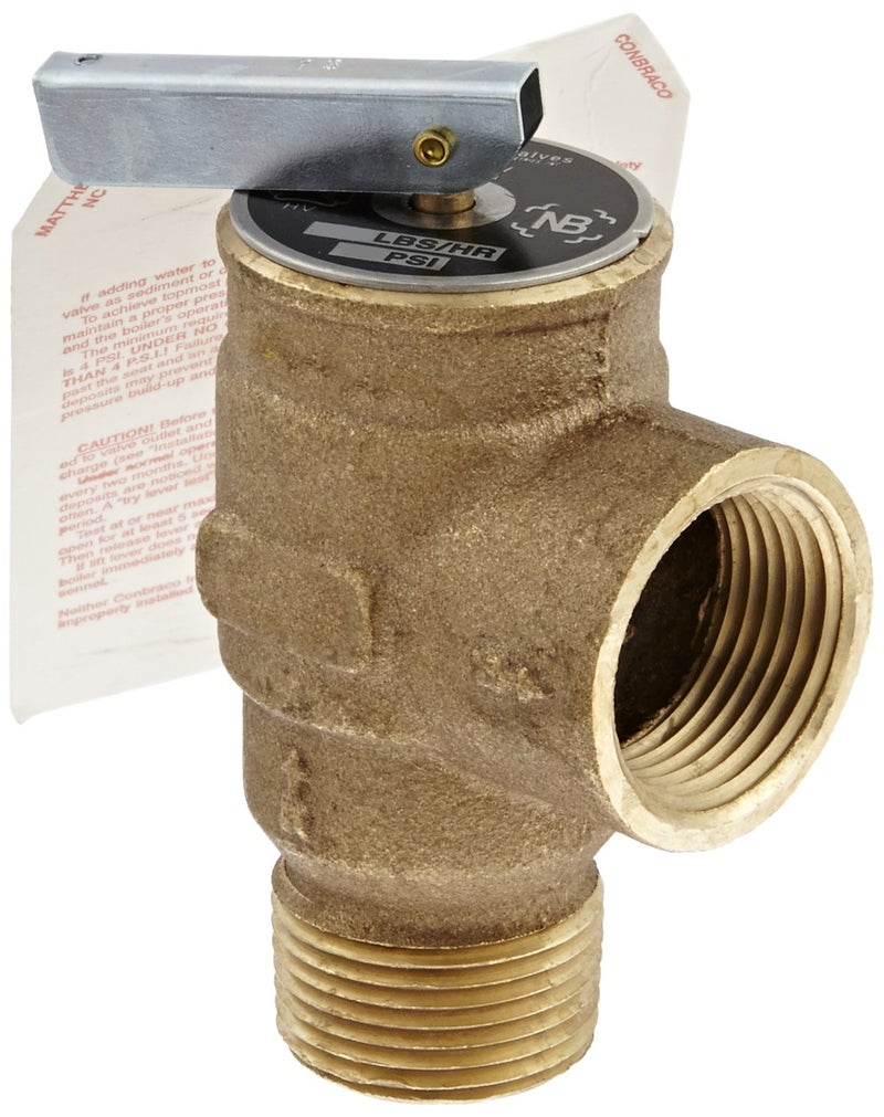 Apollo Valve 13-510 Series Bronze Safety Relief Valve, ASME Steam, 15 psi Set Pressure, 3/4" NPT Male x Female - Image 1