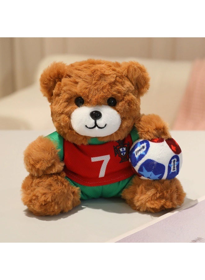 2026 Canada-US-Mexico World Cup Football Teddy Bear - A cute teddy bear themed after the football, equipped with a football. It is an ideal gift for fans and children.