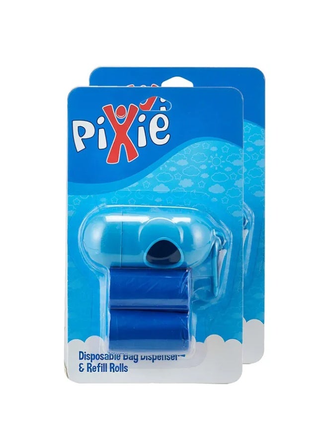Pixie بيكسي - حقيبة موزع قابلة للتصرف وعبوة إعادة تعبئة - زرقاء