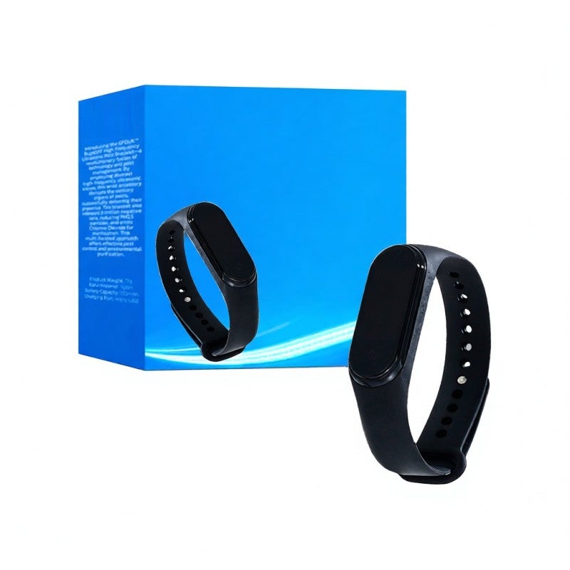 Portable Mosquito Repellent Wristband Black Sound Wave Tech - Chemical-Free Anti Mosquito Wrist Watch with Tea Tree Oil for Outdoor Activities - Image 1
