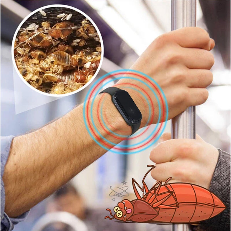 Portable Mosquito Repellent Wristband Black Sound Wave Tech - Chemical-Free Anti Mosquito Wrist Watch with Tea Tree Oil for Outdoor Activities - Image 4