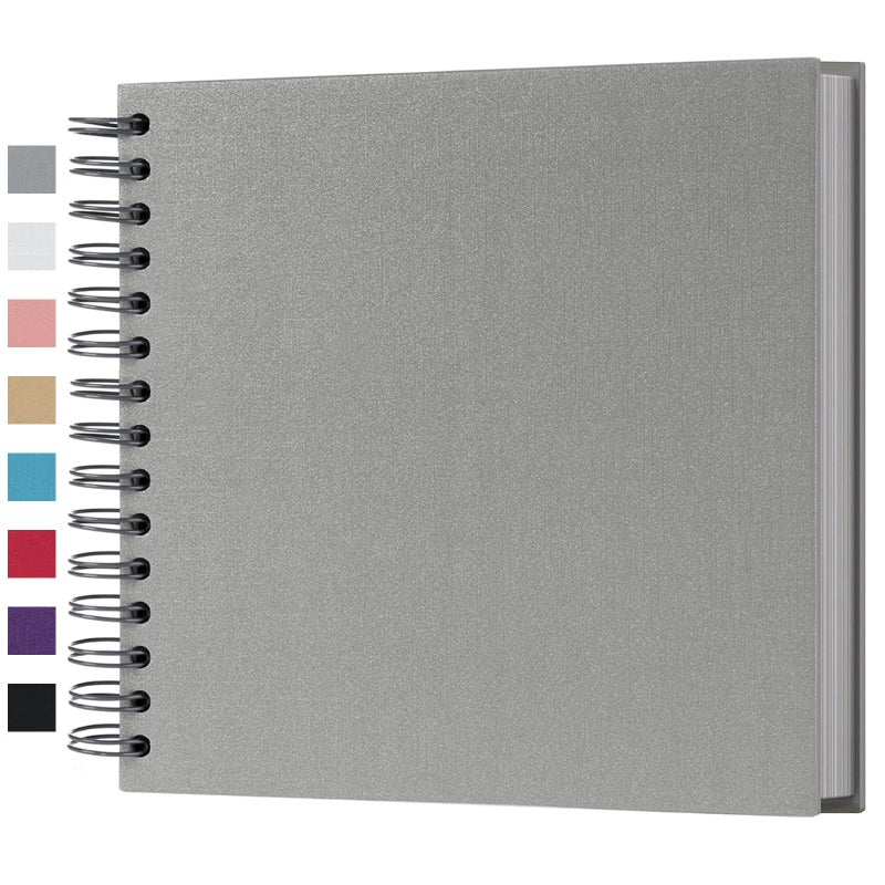 potricher 8 x 8 Inch DIY Scrapbook Photo Album 80 Pages Thick Kraft Blank Gray Paper Memory Book for Wedding and Anniversary Family Gray 8 Inch