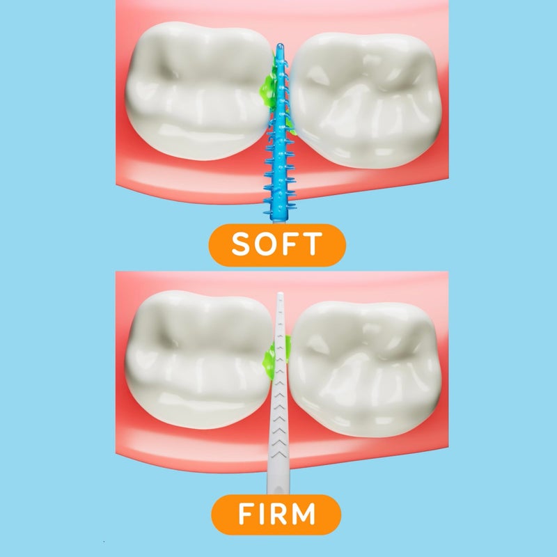 GRIN Softstx, Gentle Dental Picks, 90 Count, Soft Flexible Bristles, Textured Plaque Removing Toothpick, Minty Flavor, for Between Teeth, Refillable Hygienic Case, for Braces, Bridges, and Implants - Image 2