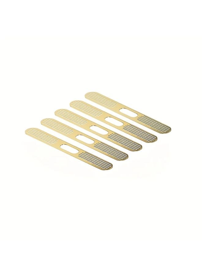 مجموعة شبكات معدنية ذهبية مضادة للغبار 5 قطع لسلسلة آيفون 16 و15 و14 و12 - Image 1