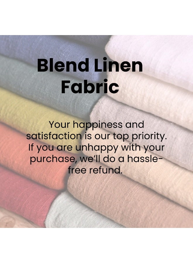 JewelOnPalette Linen Cotton Blend Fabric, Cut by The Yard for Dress, Blouse, Shirt, Craft and Embroidery - Beige - Image 2