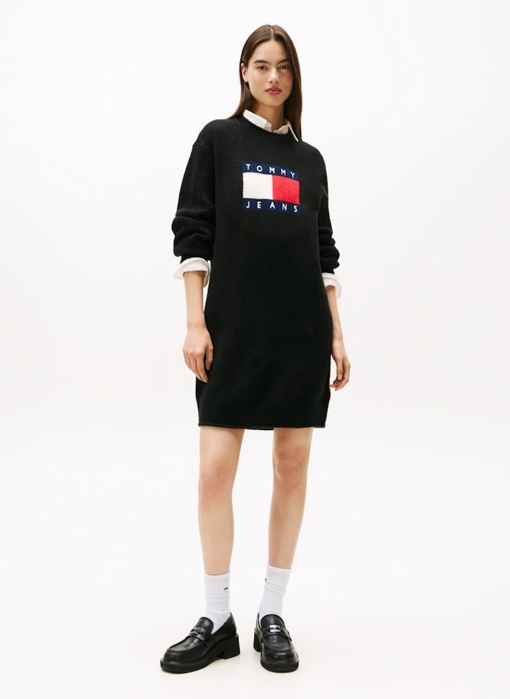 TOMMY JEANS Flag Detail Sweatshirt Mini Dress - Image 1