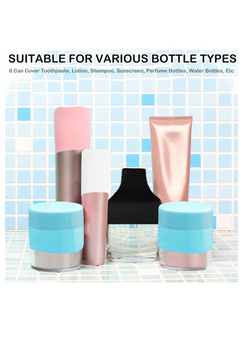 SYOSI - Elastic Sleeves for Leak Proofing Travel, 8pcs Silicone Leak Proof Sleeve Travel Covers, Silicone Travel Sleeves for Toiletries Skins, Reusable Leakproof Sleeve for Toiletries, Shampoo - Image 1