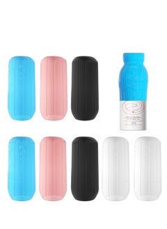 Elastic Sleeves for Leak Proofing Travel, 8pcs Silicone Leak Proof Sleeve Travel Covers, Silicone Travel Sleeves for Toiletries Skins, Reusable Leakproof Sleeve for Toiletries, Shampoo