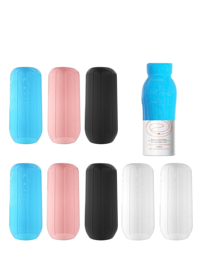 SYOSI - Elastic Sleeves for Leak Proofing Travel, 8pcs Silicone Leak Proof Sleeve Travel Covers, Silicone Travel Sleeves for Toiletries Skins, Reusable Leakproof Sleeve for Toiletries, Shampoo - Image 1