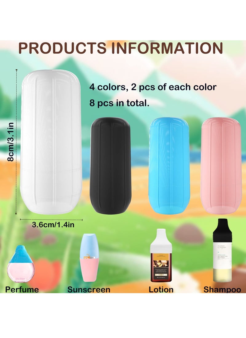 SYOSI - Elastic Sleeves for Leak Proofing Travel, 8pcs Silicone Leak Proof Sleeve Travel Covers, Silicone Travel Sleeves for Toiletries Skins, Reusable Leakproof Sleeve for Toiletries, Shampoo - Image 1