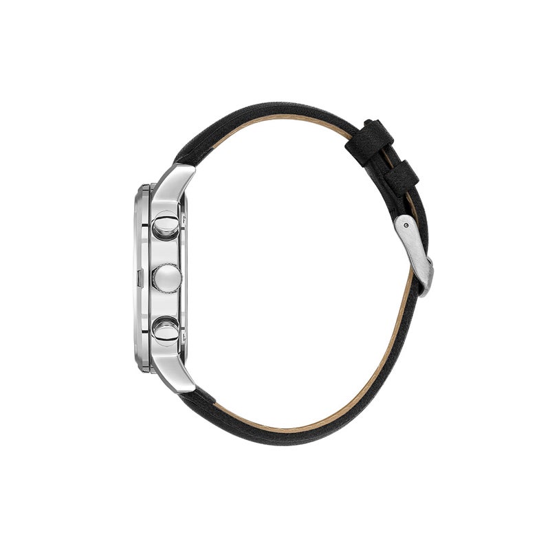 دانيل كلاين ساعة رجالية سوار جلد | هيكل من سبيكة فضية | تناظري | قرص أسود دائري بنمط شعاعي | حركة كوارتز يابانية | حصرية | مقاومة للماء حتى عمق 50 مترًا - Image 2