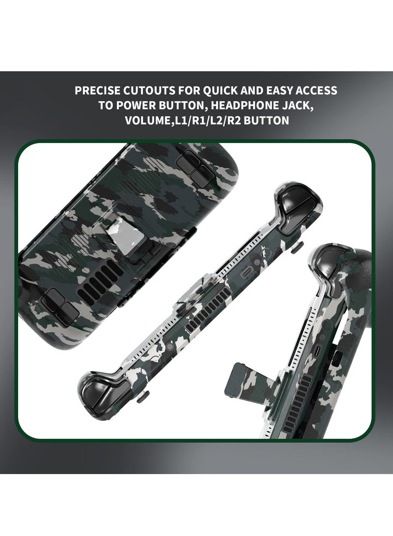 Steam Deck Case Upgraded Full Protector Case with Detachable Front Cover and Kickstand for Valve Steam Deck Shock Absorption Anti Scratch TPU Rugged Armor designed for Steam Deck case Camouflage - Image 3