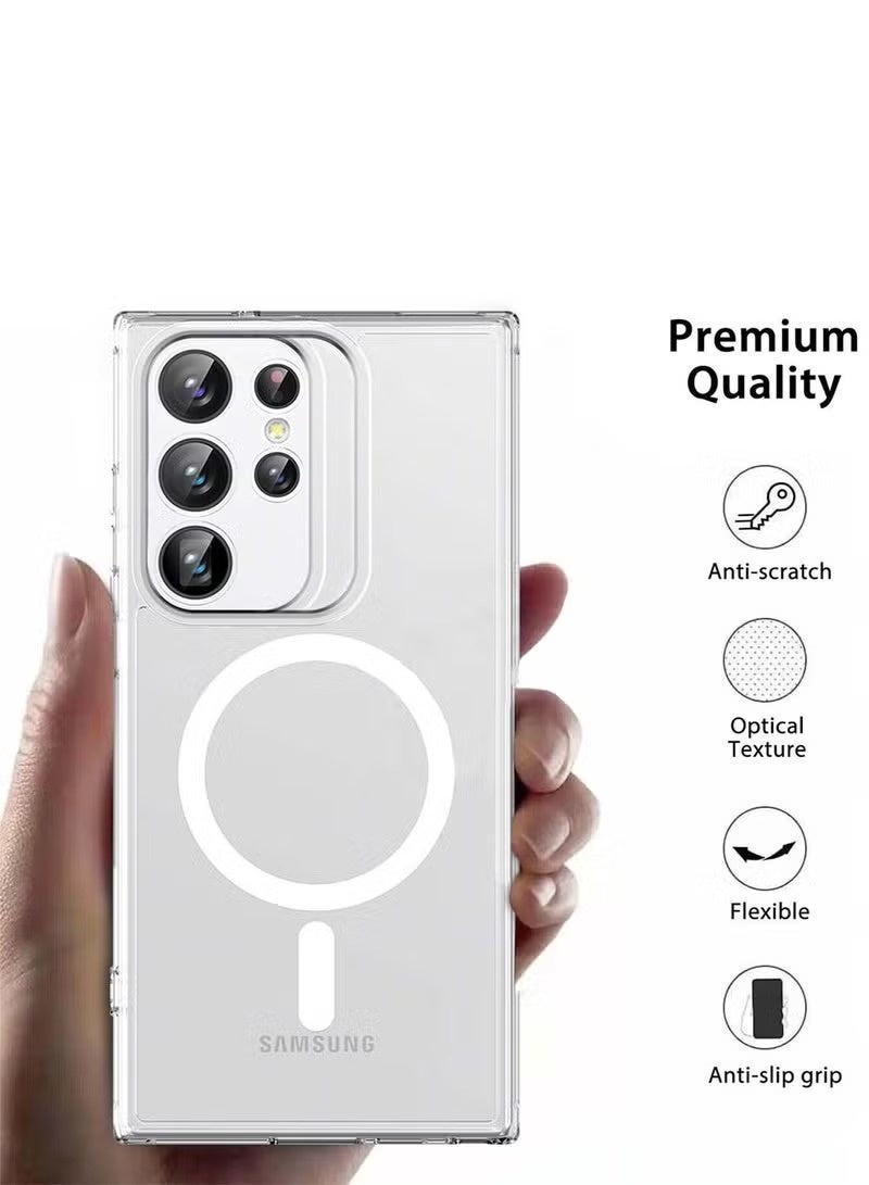 جيرفور جراب Samsung Galaxy S25 Ultra، غطاء مغناطيسي قوي شفاف للغاية لهاتف Galaxy S25 Ultra، مقاوم للصدمات، جراب هاتف عالي الوضوح لهاتف Samsung Galaxy S25 Ultra مقاس 6.8 بوصة - Image 4