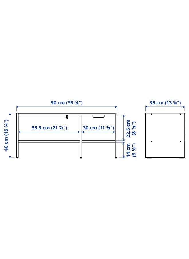 Zaboon Tv Bench, White, 90X35X40 Cm - Image 5