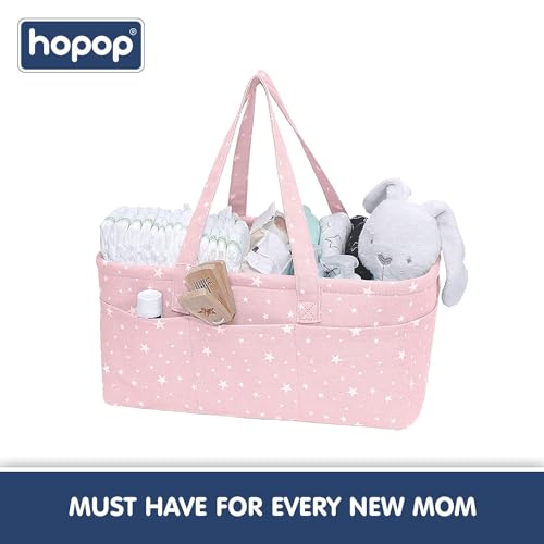 Winnies Cute Diaper Caddy Bag for Smart Mothers Baby Diaper Caddy Organizers Baby Wipes Felt Storage, Nursery, Foldable and Portable (Pink) - Image 5