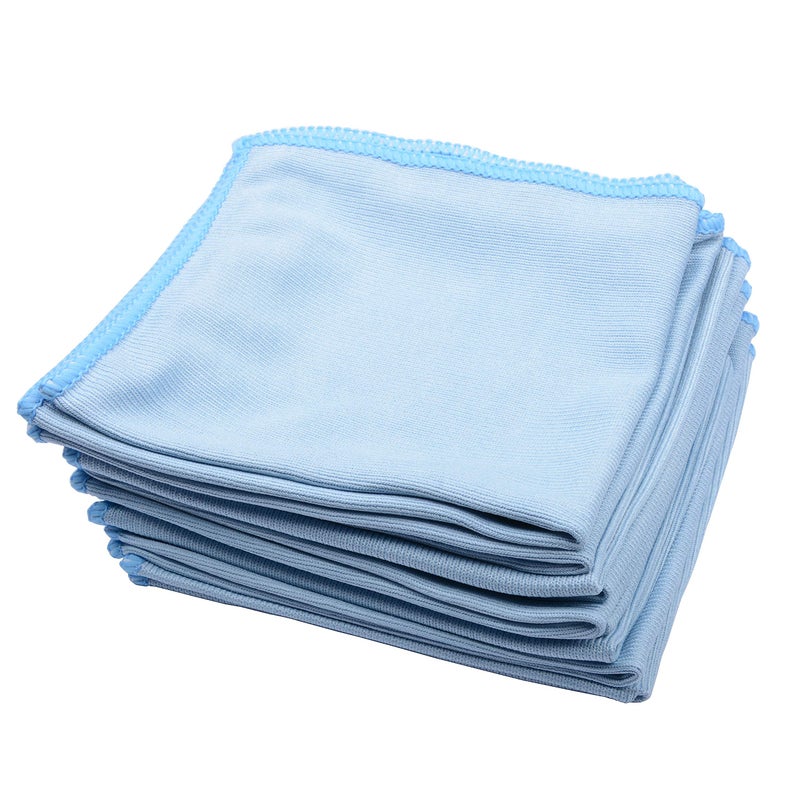 MUZOCT 8Pcs Microfiber Towel Cleaning Cloth Mop 12x12 inch for Glass Windows Mirrors Home Kitchen Car - Image 1