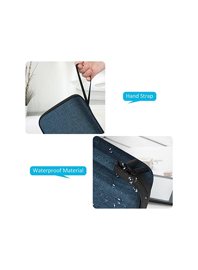 Procases Electronic Accessories Organizer, Travel Organizer Bag for Electronics Accessories Charger Cord Portable External Hard Drive USB Cables Power Bank SD Memory Cards -Navy - Image 4