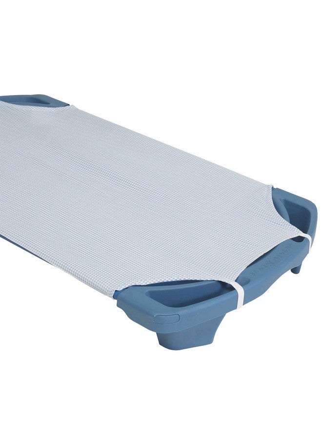 Children's Factory Children’s Factory Angels Rest Gingham Cot Sheet, Standard, AFB5700SG, Kids Daycare, Classroom or Preschool Poly/Cotton Fitted Naptime Sheet with Elastic Straps - Image 5