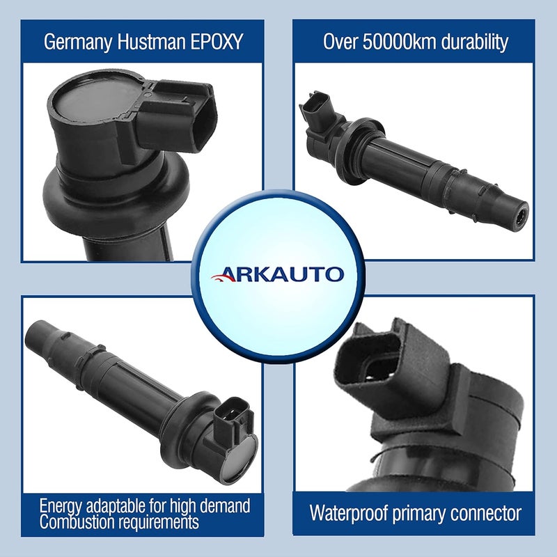 ARKAUTO 4PCS Motorcycle Ignition Coil for Yamaha Vmax 1700, FZ1, FZS1, YZF-R1, YZF-R6, YZF-R6S, MT-07 - Image 2