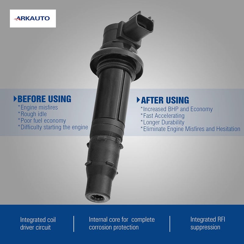 ARKAUTO 4PCS Motorcycle Ignition Coil for Yamaha Vmax 1700, FZ1, FZS1, YZF-R1, YZF-R6, YZF-R6S, MT-07 - Image 3