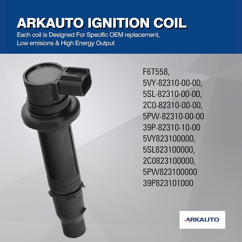 ARKAUTO 4PCS Motorcycle Ignition Coil for Yamaha Vmax 1700, FZ1, FZS1, YZF-R1, YZF-R6, YZF-R6S, MT-07 - Image 4