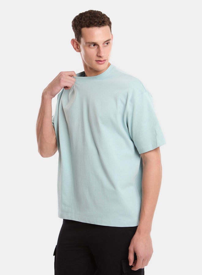 Premoda Men's Oversized Plain T-Shirt Blue  - Image 2