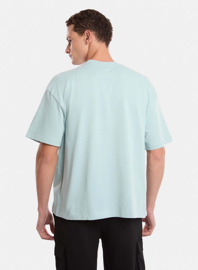 Premoda Men's Oversized Plain T-Shirt Blue  - Image 3