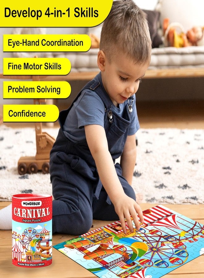 WONDRBOX Jigsaw Puzzle for Kids for Age 5 6 7 Years Boys and Girls | 60 Pieces | Size 15X10 Inches (Carnival 5) - Image 2