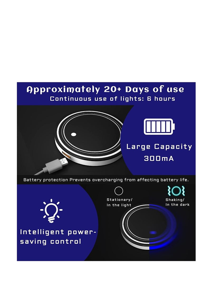 MUNTAQI Universal Vehicle Light Up LED Cup Holder Lights Insert Coaster Ring for Two on Control, Seven Color Variations Mat Luminescent Cup Pad Atmosphere Lamp Decoration Light 2Pcs - Image 4