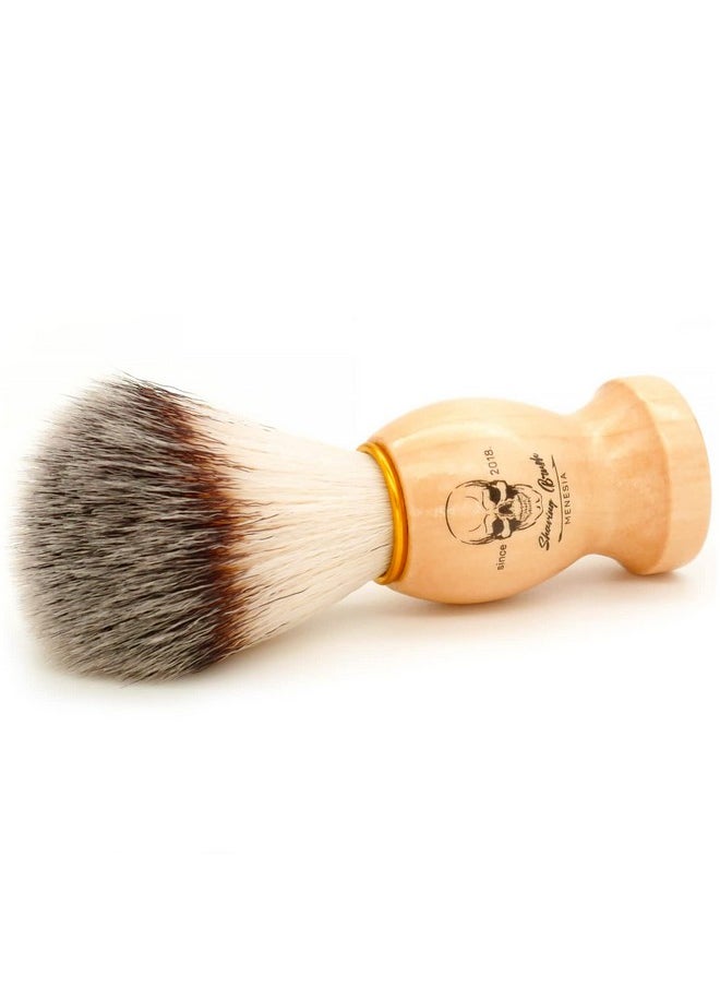 menesia - Shaving Brush For Men, Wood Handle Shave Brush,Mens Shaving Cream & Soap Brush (Skull) - Image 1