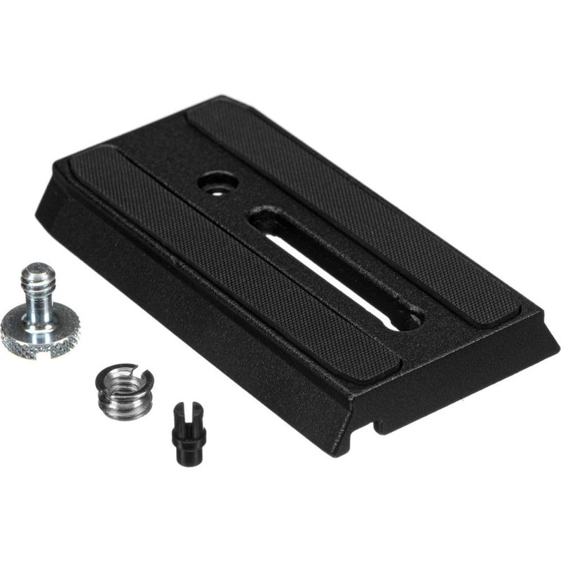 Manfrotto 501PL Rapid Connect Sliding Plate with 1/4'' and 3/8'' Camera Fixing Screws,Black - Image 1