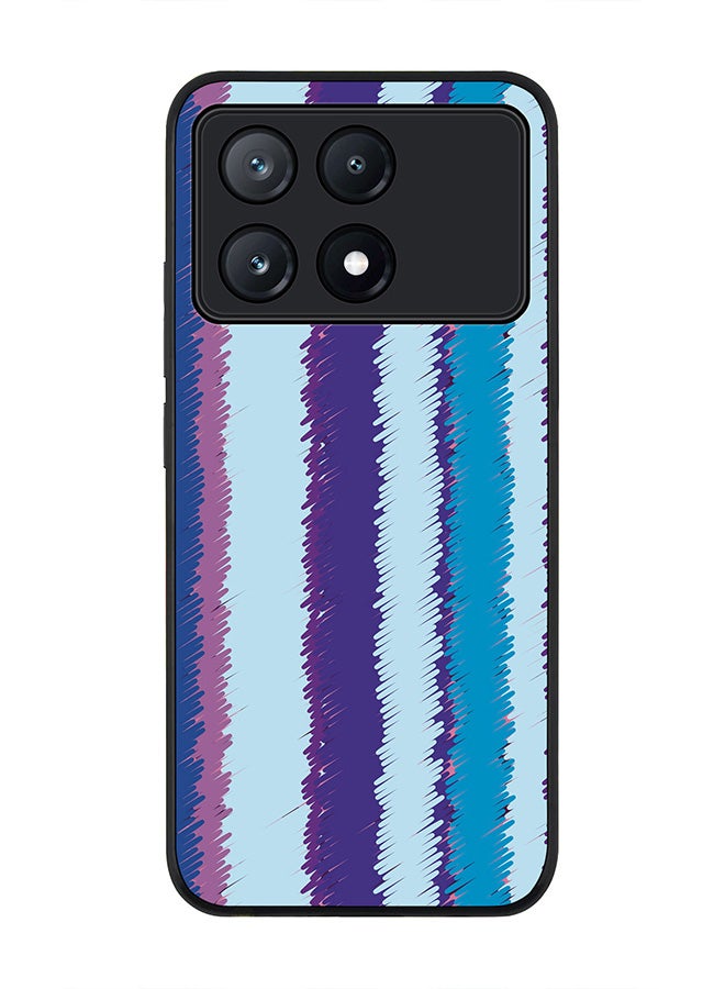 Stylizedd Rugged Black Edge Case for Xiaomi Poco X6 Pro, Slim fit Soft Case Flexible Rubber Edges Anti Drop TPU Gel Thin Cover -  Lines Of Violet - Image 1